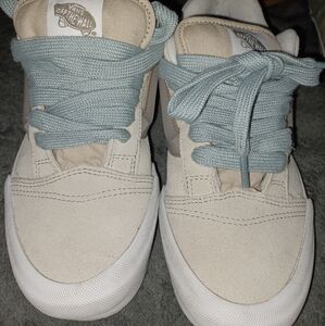 Vans Green and Cream Sneakers Casual Low-Top Design